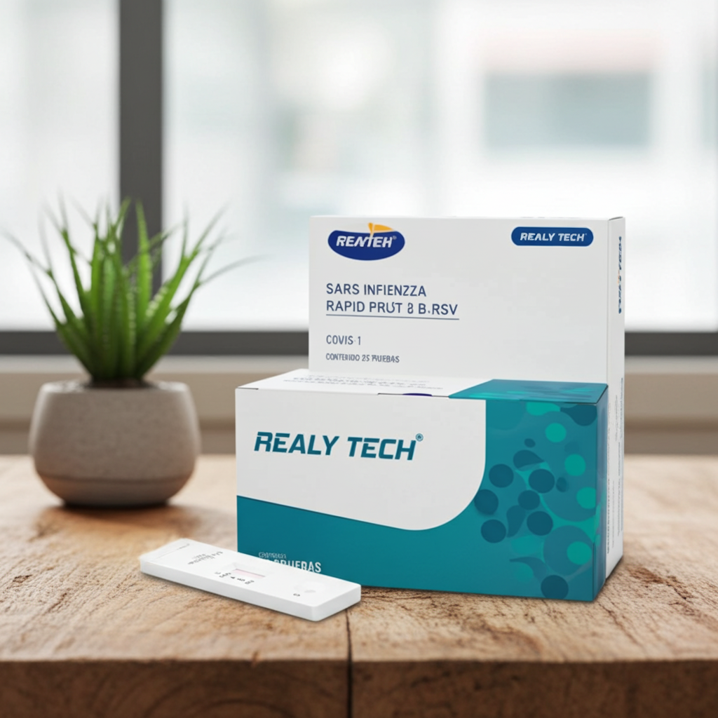 Prueba Rápida 4 en 1 Realy Tech Influenza A+B + Covid-19 + RSV  Con 25 Pruebas