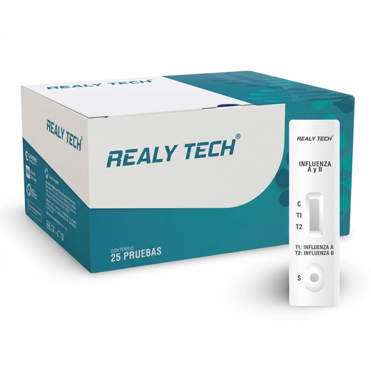 PRUEBAS INFLUENZA A+B / SARS COVID REALY TECH 25 PRUEBAS